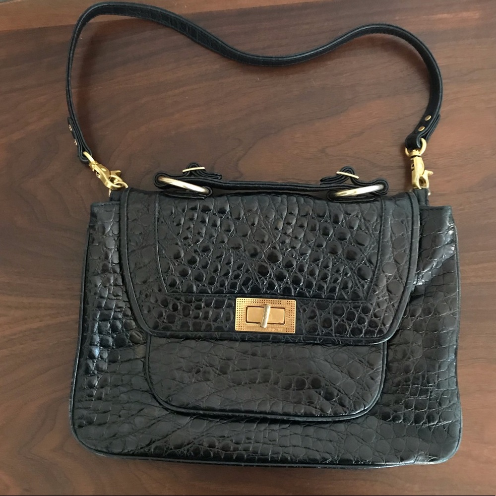 Rebecca Minkoff Covet satchel, black croc